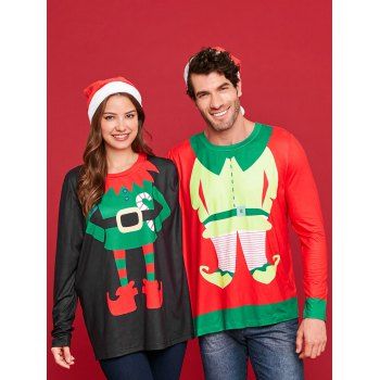 

Two Person Ugly Christmas Sweatshirt Santa Pajamas, Multicolor
