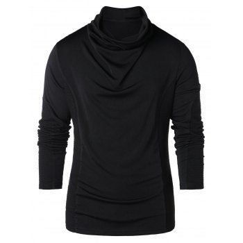 

Heap Pile Collar Long Sleeve T-shirt, Black