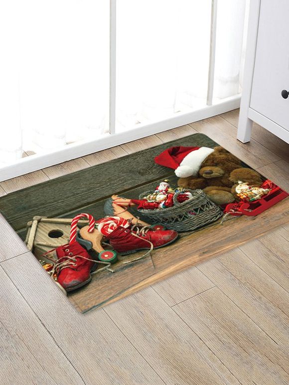Tapis Anti-dérapant Absorbant d'Eau Motif Bonhomme de Jouet - multicolor W24 X L35.5 INCH