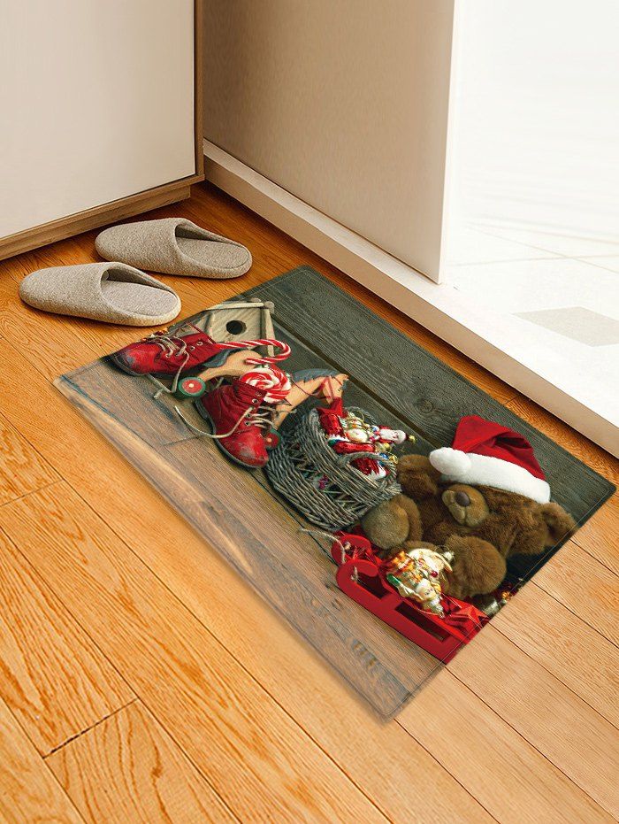 

Christmas Toys Pattern Anti-skid Water Absorption Area Rug, Multi