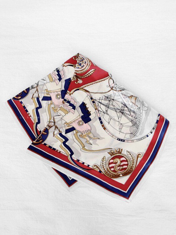 

Elegant Sailboat Printing Scarf, Red