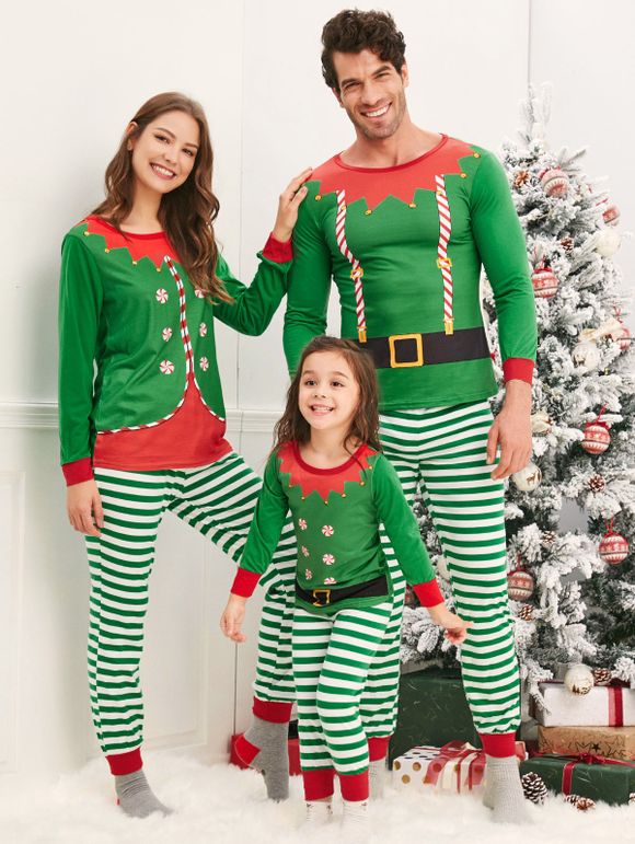 Pyjama de Noël Elfe Assorti Pour la Famille - Vert Trèfle DAD L