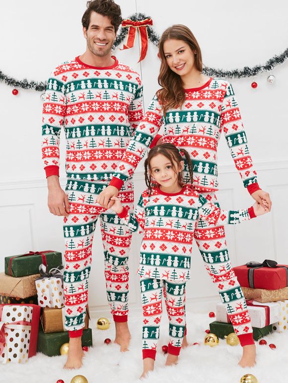 Ensembles de pyjama à motif géométrique de Noël pour famille - multicolor MOM S