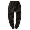 Pantalon de Jogging en Couleur Unie Ourlet Zippée à Taille Elastique - Noir XS