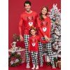Ensembles de Pyjamas à Carreaux Cerf de Noël Imprimé Pour la Famille - Rouge MOM M
