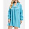 Mini Robe de Grande Taille en Crochet - Bleu L