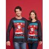Two Person Christmas Santa Long Sleeve T-shirt - BLACK M