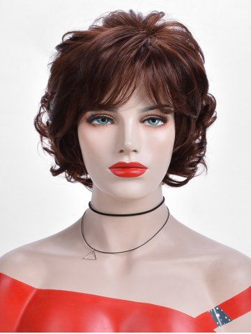 2019 short side bang colormix curly party synthetic wig