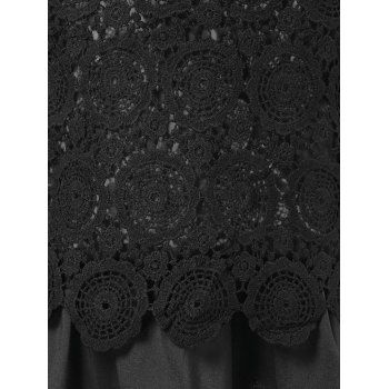 

Lace Spliced Long Sleeves Blouse, Black