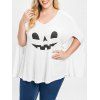 T-shirt d'Halloween Poncho avec Lampe de Ctrouille de Grande Taille - Blanc L