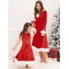 Robe de Noël Fourrée Mère et Fille - Rouge MOM M