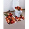 Tapis de Bain de Toilette de Noël Motif de Boule et de Neige 3 Pièces - multicolor 