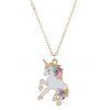 Unicorn Design Alloy Drop Necklace - GOLD 
