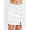 Jupe Asymétrique Ligne A avec Lacets - Blanc L