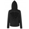 Sweat à Capuche Découpé Zippé en Arrière - Noir 2XL