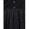 Long Sleeve Spider Web Lace Overlay Dress - BLACK M