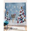 Rideaux de Fenêtre Joyeux Noël Motif de Sapin et Flocon de Neige Imprimés 2 Pièces - Bleu Ciel Léger W28 X L39 INCH X 2PCS