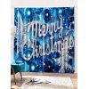 Rideaux de Fenêtre Joyeux Noël Motif d'Etoile de Noël 2 Pièces - Bleu de Mer W28 X L39 INCH X 2PCS