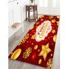 Tapis de Sol de Noël Décoratif Etoile et Flocon de Neige Imprimés - Rouge W16 X L47 INCH