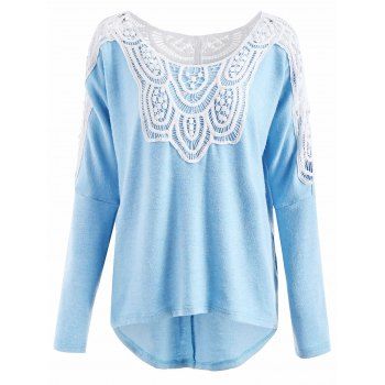 Lace Insert Pullover Sweater