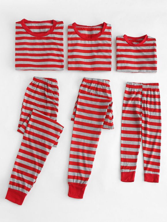Costume de pyjama familial à imprimé rayé de Noël - Rouge KID 5T