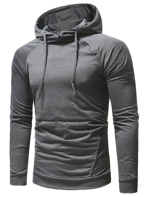 Sweat à capuche à manches raglan brodées tigre - Gris Foncé XS