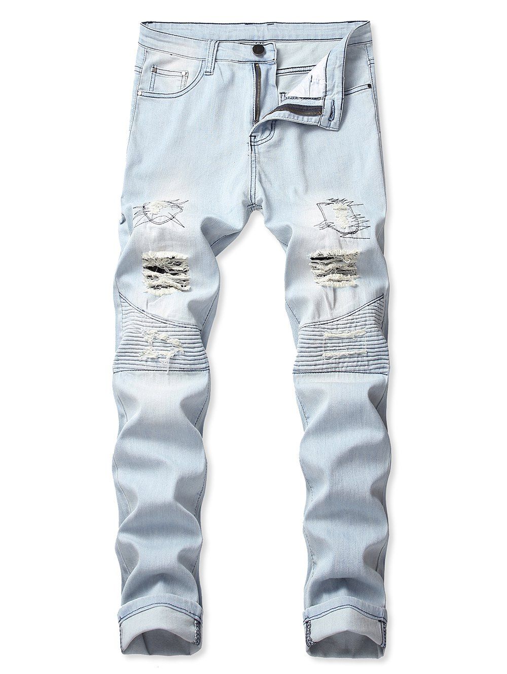 light washed moto jeans