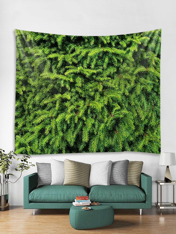 

Tree Branch Print Tapestry Wall Hanging Decor, Green