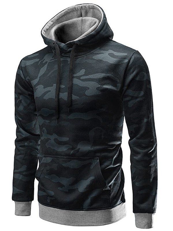 

Camouflage Spots Pattern Pullover Hoodie, Black