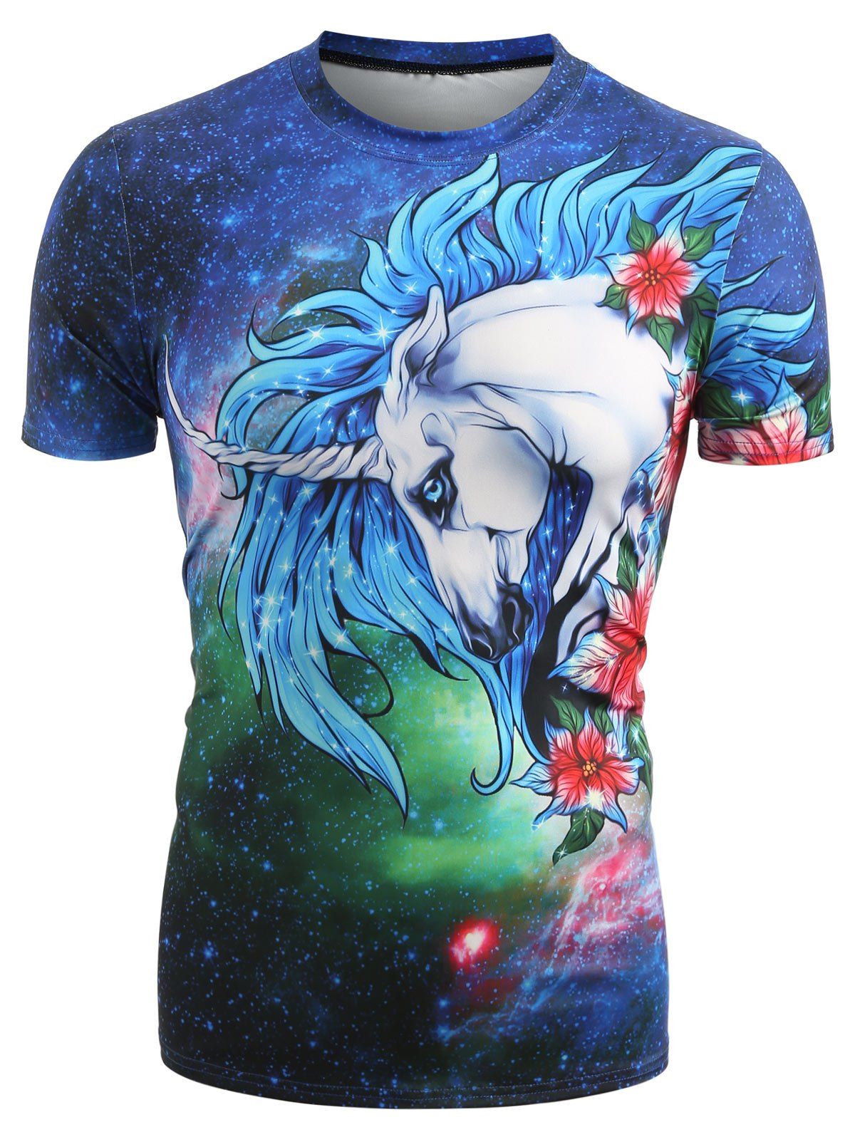

Flower Horse Printed Crew Neck T-shirt, Multi