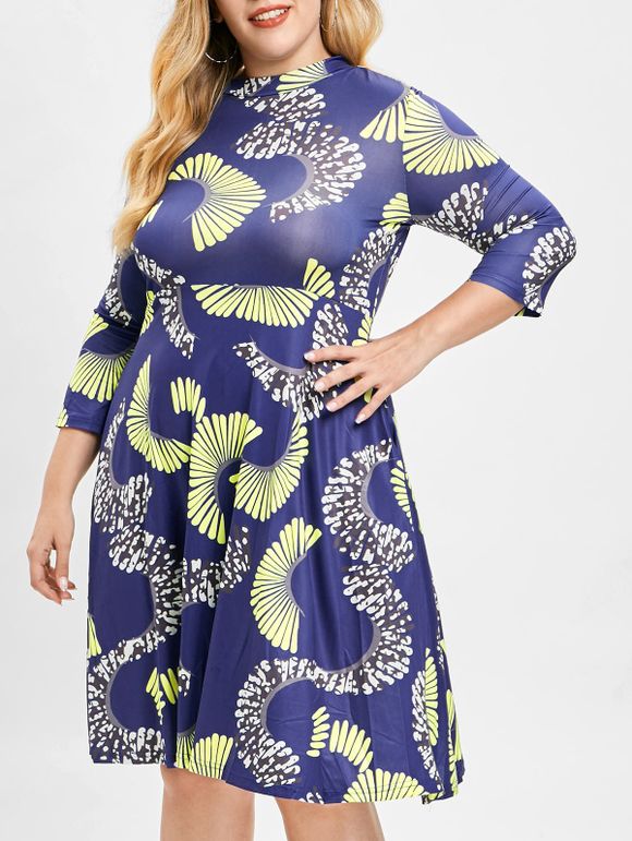 Robe Pendante Imprimée de Grande Taille - multicolor L