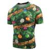 T-Shirt à Col Ras-de-Cou avec Imprimé Boules de Noël - Vert Forêt Moyen XL