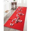 Tapis Anti-dérapant Absorbant d'Eau Motif de Canne et de Bonbon - Rouge W24 X L71 INCH