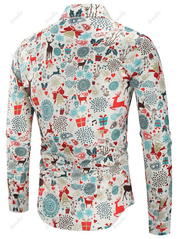 christmas print casual shirt