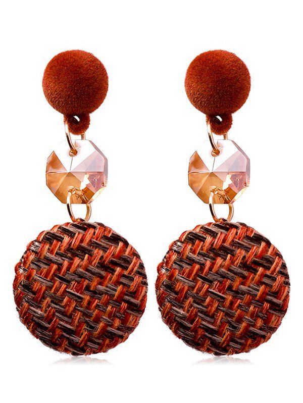 

Knitted Round Shape Drop Earrings, Maroon