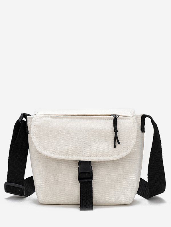 

Hasp Design Student Crossbody Bag, White