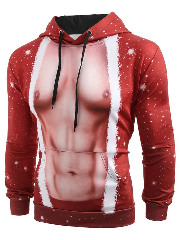 Sweat à capuche imprimé corps humain de Noël - multicolor 2XL
