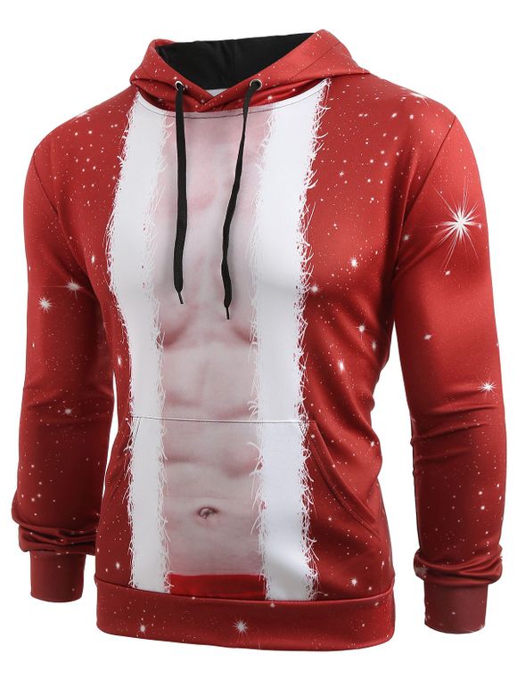Sweat à capuche imprimé de corps humain de Noël - multicolor 2XL