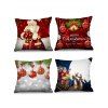 Taie d'Oreiller de Noël Père Noël Cloche et Boule Imprimés 4 Pièces - multicolor W18 X L18 INCH