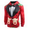 Sweat-Shirt à Capuche Pullover avec Imprimé Faux-Costume de Noël - multicolor L