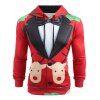 Christmas Faux Suit Print Pullover Hoodie - multicolor 3XL