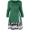 T-Shirt Tunique Floral Grande Taille - Vert Pin L
