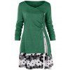 T-Shirt Tunique Floral Grande Taille - Vert Pin 1X