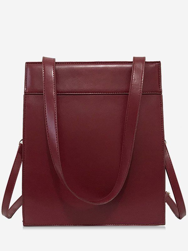 

Magnet Hook Design Zipper Crossbody Bag, Red wine