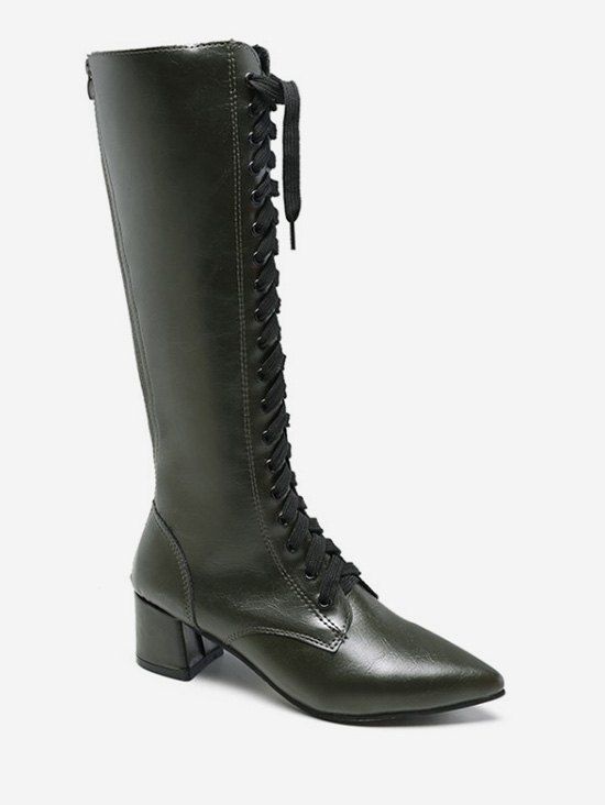 dark green knee high boots
