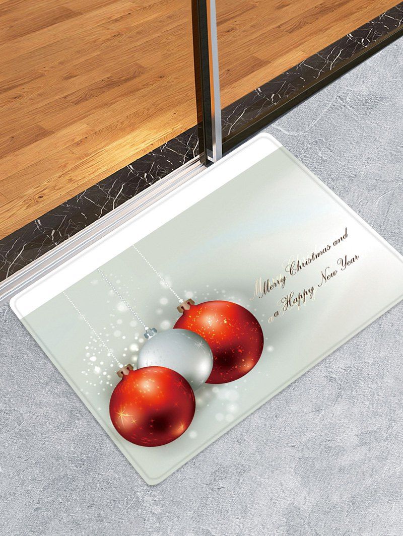

Christmas Ball Pattern Anti-skid Water Absorption Area Rug, Multi