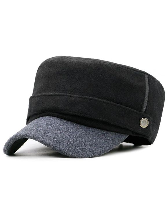 Bouton chapeau décoratif plat - Noir 