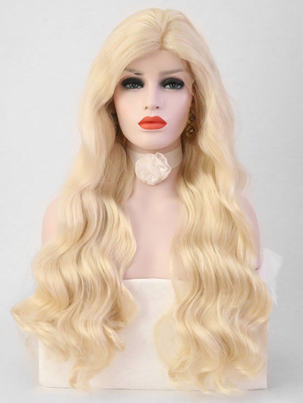 

Long Side Bang Body Wavy Party Cosplay Synthetic Lace Front Wig, Vanilla