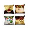 Taies d'Oreiller de Noël Boule Cloche Imprimés 4 Pièces - multicolor W18 X L18 INCH