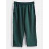 Pantalon Capri Bicolore à Taille Elastique de Grande Taille - Vert Foncé L